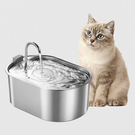 Stainless Steel Cat Water Fountain 71oz – Ultra-Quiet Pet Hydration